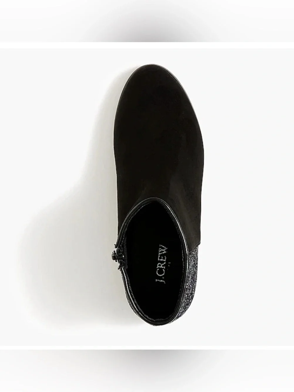 J Crew Crewcuts Girls Kids 5 Glitter Back Ankle Boots Side Zip Cushioned